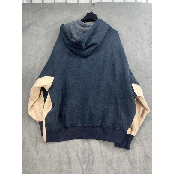 Free People Jimi Sweatshirt Size Small Blue Cream Pullover Hooded - Picture 4 of 8